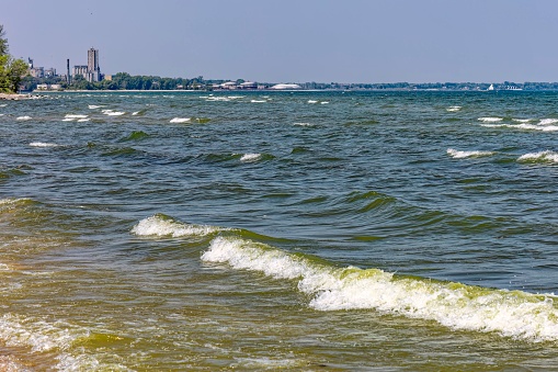Natural scene from shore of Lake Michigan in Wisconsin
