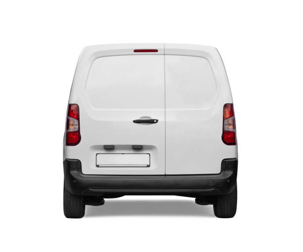 istock White van from behind with a blank license plate 1500366887