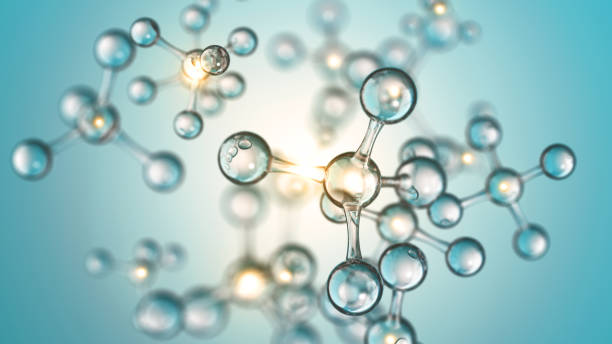 molecular structure - lights concept - molecule molecular structure atom chemistry imagens e fotografias de stock