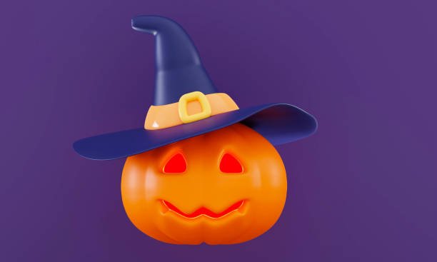 istock 3d Halloween pumpkin Scary pumpkin isolated Festive background 1500370366