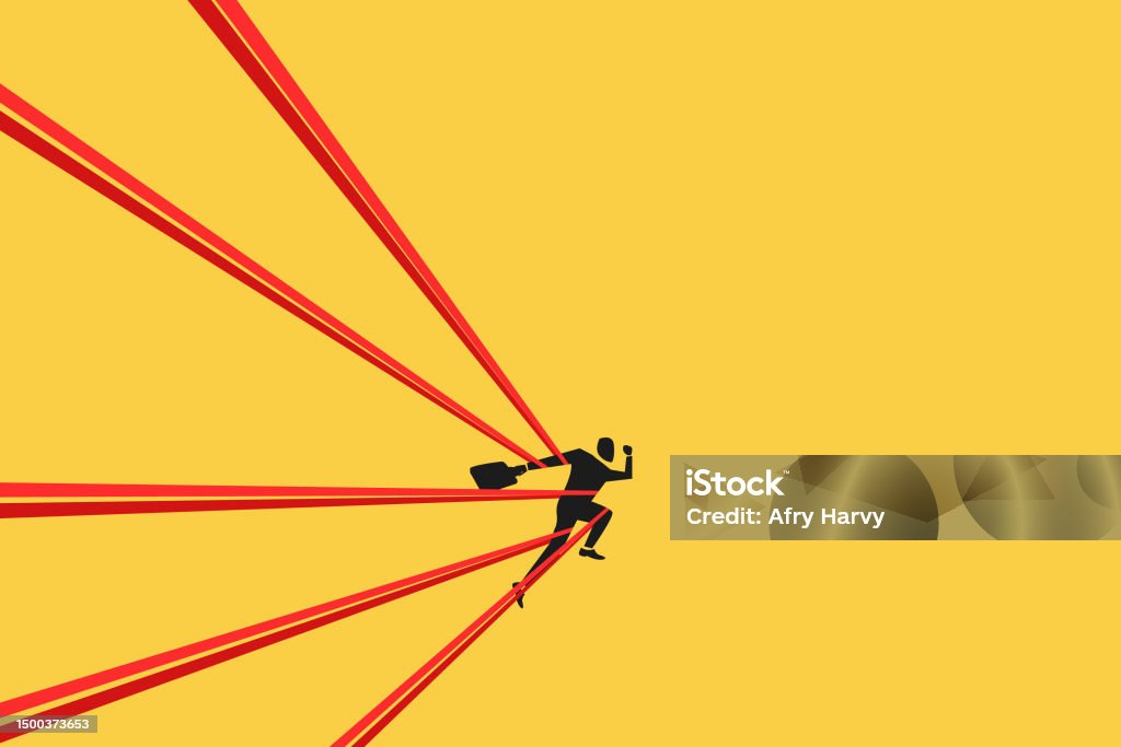 Businessman tied up with red tape. concept of struggle, limitation and trap or challenge Trapped stock vector Businessman tied up with red tape. concept of struggle, limitation and trap or challenge Trapped stock vector