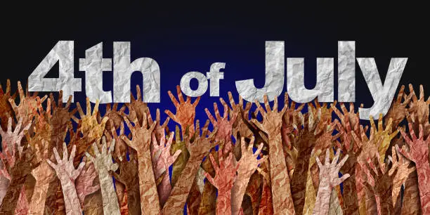 4th of July and Independence Day in the United States bringing diverse people together as a multicultural celebration of freedom and patriotism as a Fourth day honor with the American people celebrating USA.