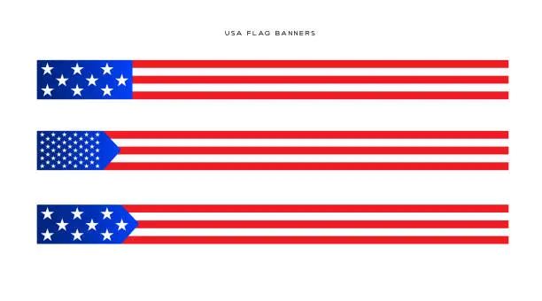 Vector illustration of USA Flag Banners stock illustration. USA Banners vector illustration