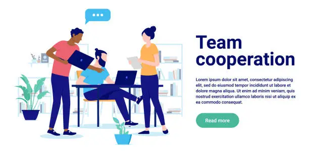 Vector illustration of Team cooperation