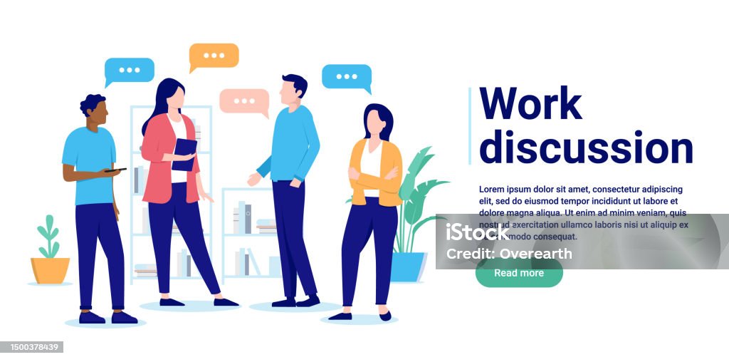 Work Discussion Example Work Discussion Stock Illustration - Download Image Now - Business ...