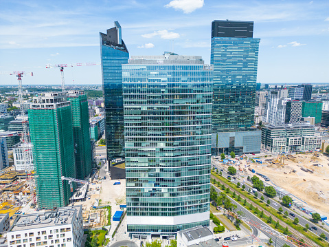 Skyscrapers in the center of Warsaw began to appear before the Second World War. Currently, they are created regularly changing the appearance of this city.