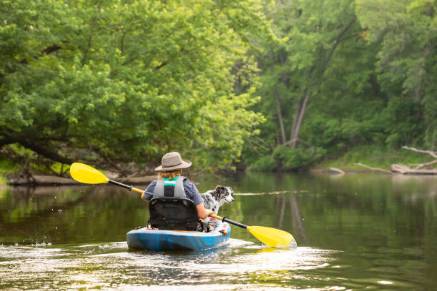 istock Girl & Dog Kayaking Down Rum River in Summer 1500385221