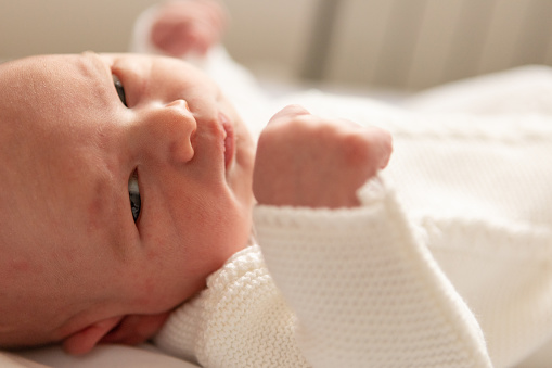 One day old newborn baby with parents at hospital - Buenos Aires - Argentina