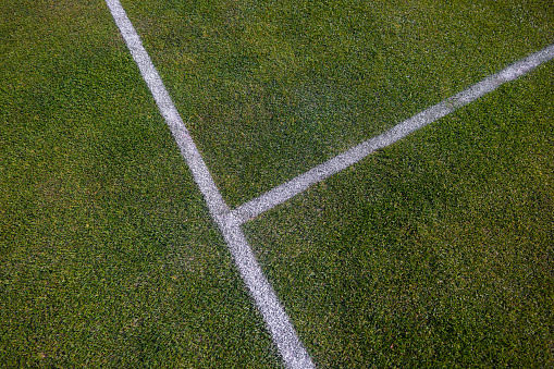 Soccer Field Line detail for Backgrounds or Texture.