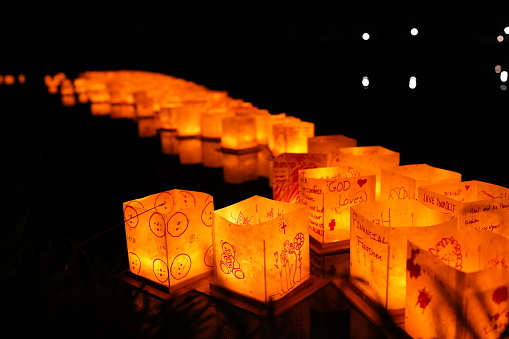A water lantern is a type of lamp that floats on the surface of the water. It is also known as a floating lamp, river lamp or lake lamp, depending on the water body on which it is floated.