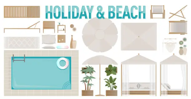 Vector illustration of Holiday Furniture Set