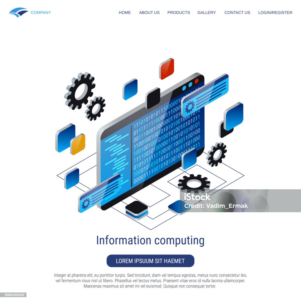 Computer Informative Pitcures Information Computing Vector Concept Stock Illustration - Download ...