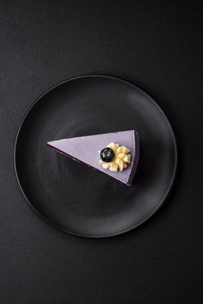 istock Delicious fresh blueberry or blackcurrant cake with cream cheese 1500420445