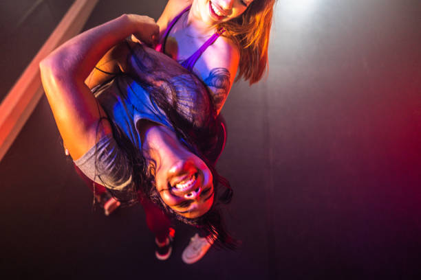 Young women dancing at a dance studio