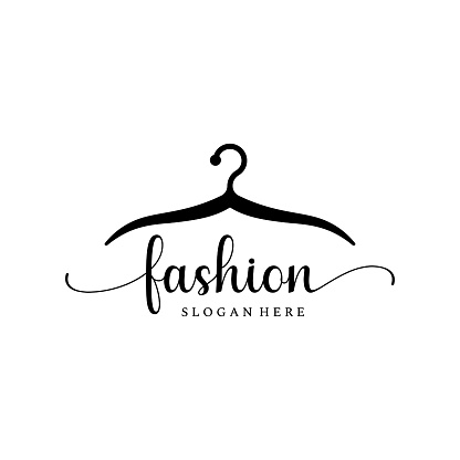 Simple clothes hanger logo design with creative idea.Logo for business, boutique, fashion, beauty.