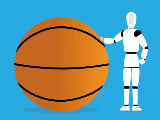 Vector illustration of AI in basketball