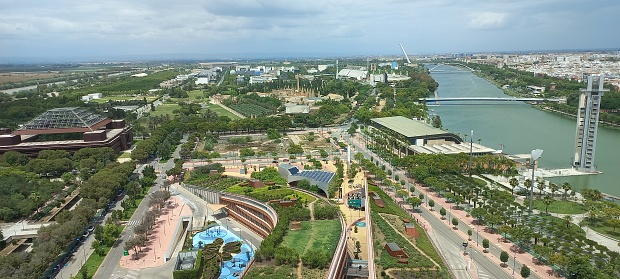 Vista aérea de Sevilla, Andalucía, España