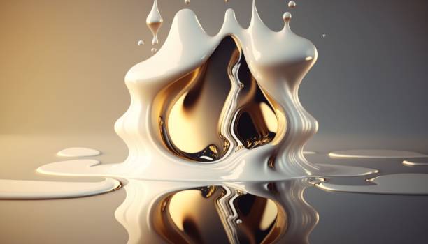 istock GOLDREAM MILK - Abstract Liquid Drops 1500429641