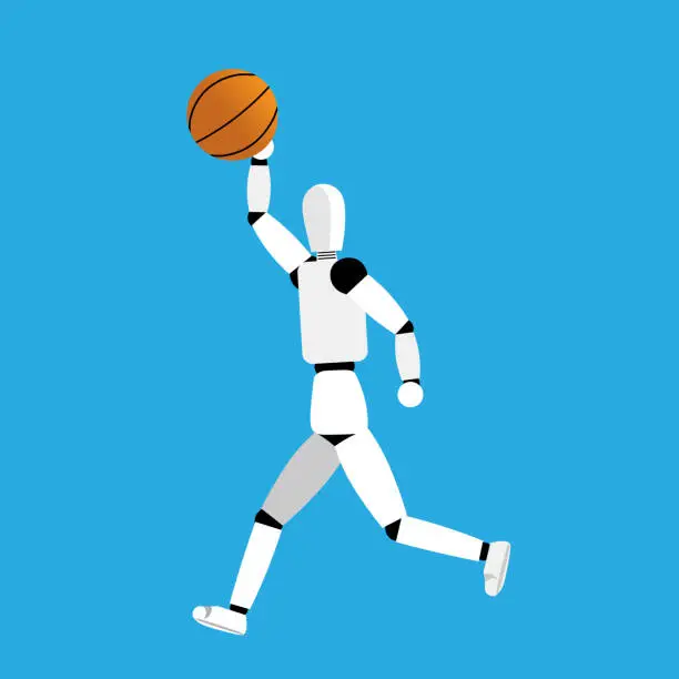 Vector illustration of AI in basketball