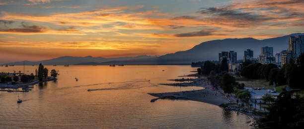istock Burrard Inlet sunset view from Burrard Bridge, Vancouver, BC 1500433405