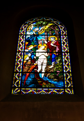 Grenoble, France: Eglise Saint Louis Stained Glass Jesus