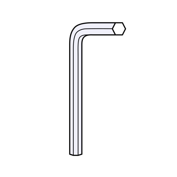 Hex key tool Hex key allen wrench tool isolated vector illustration hex wrench stock illustrations