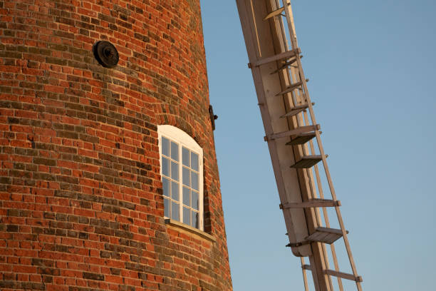 Vintage German House and Mill in Sunset Light