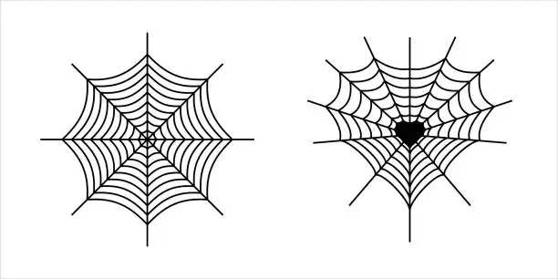 Vector illustration of spider web element. gothic tattoo art symbol
