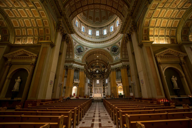 Montreal, Mary Queen of the World Cathedral Interior Montreal, Mary Queen of the World Cathedral Interior mary queen of the world cathedral stock pictures, royalty-free photos & images