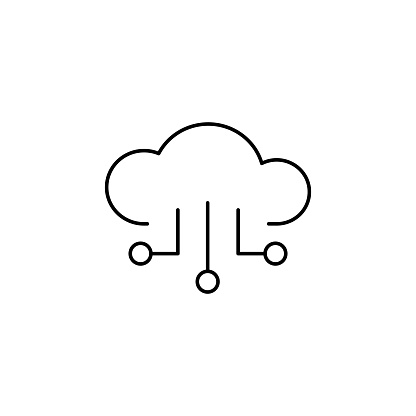 Cloud Based Sharing Line Icon Editable Stroke