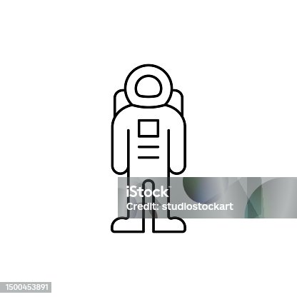 istock Astronaut line icon editable stroke 1500453891