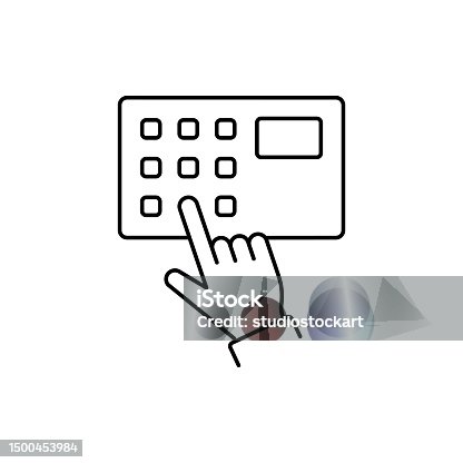 istock Hand Entering Passcode Line Icon Editable Stroke 1500453984