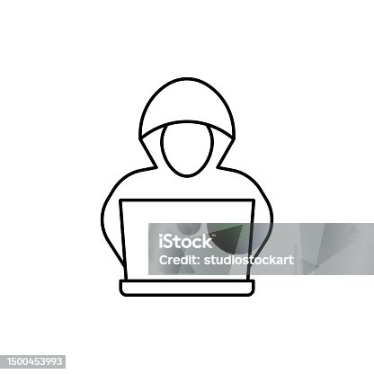 istock Hacker line icon editable stroke 1500453993