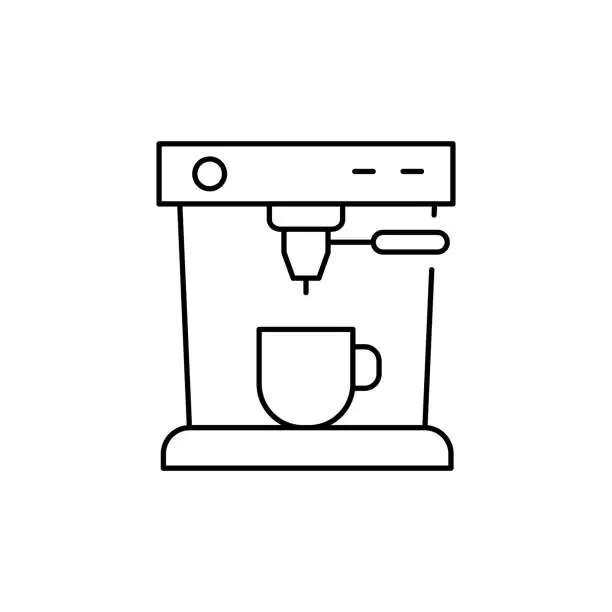 Vector illustration of Coffee machine line icon. Editable Stroke