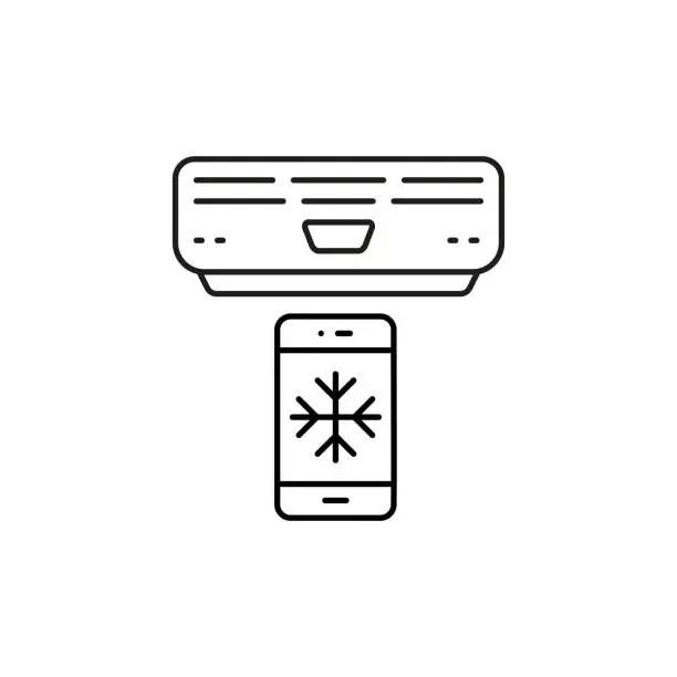 Vector illustration of Air conditioner thin line icon, editable stroke