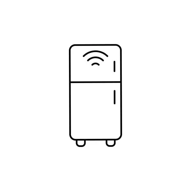 Vector illustration of Fridge line icon editable stroke