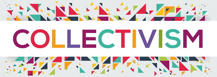 Collectivism text banner, vector illustration.