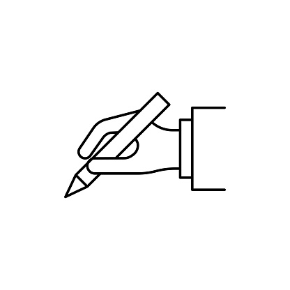 Sign a Document Line Icon Editable Stroke