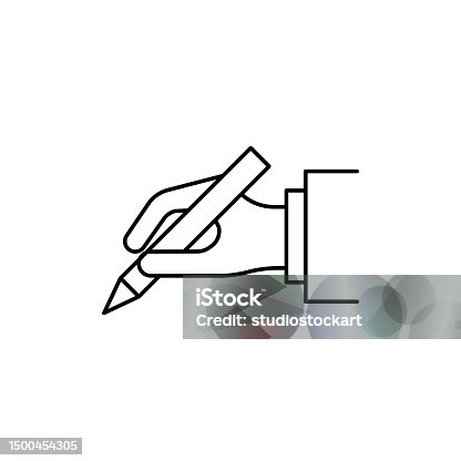 istock Sign a Document Line Icon Editable Stroke 1500454305