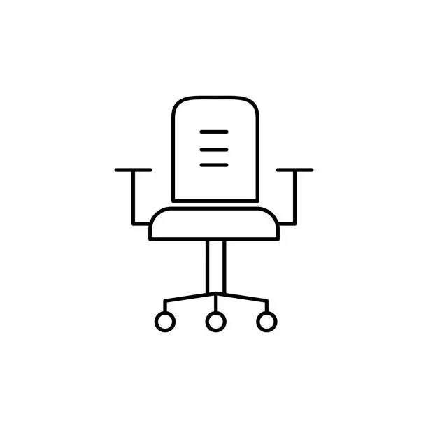 Vector illustration of Office Armchair Line Icon with Editable Stroke