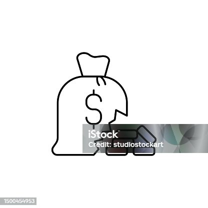 istock Dollar decrease line icon.Editable Stroke 1500454953