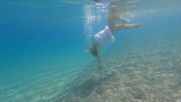 istock Young woman performs underwater ballet 1500465845