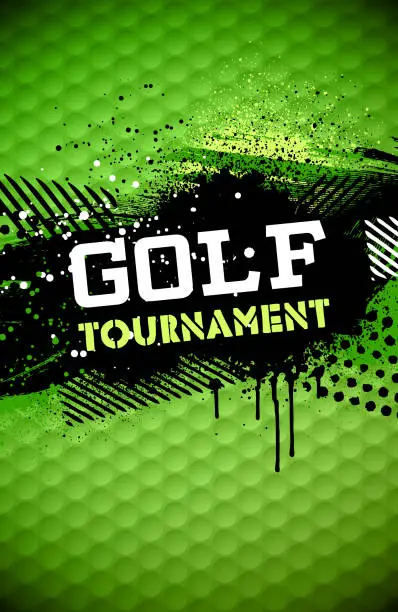 Vector illustration of Green grunge golf tournament poster vector