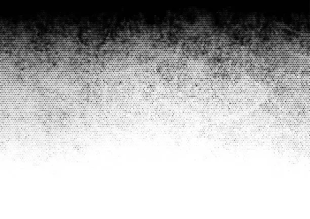 Vector illustration of Black grunge half tone gradient dots pattern fade
