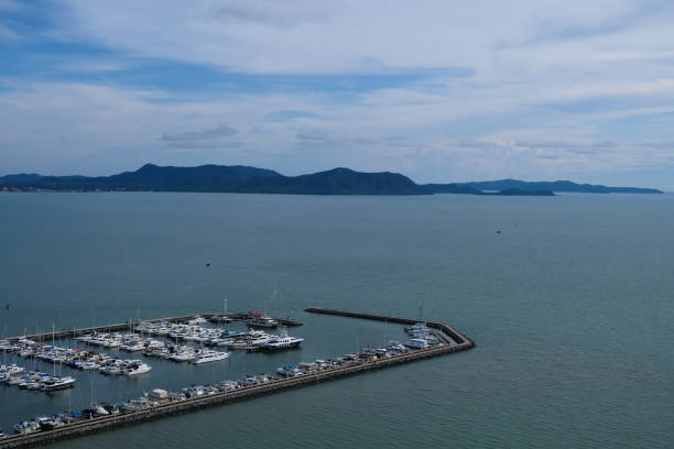 istock Sea sky view beach and yachts. 1500474675