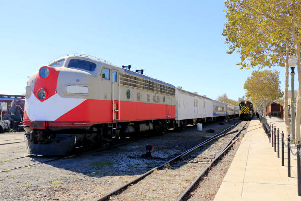 istock Vintage Train powered by EMD F-Unit Diesel Locomotive 1500475596