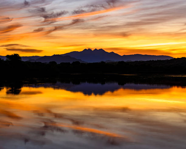 Sunrise over Four Peaks
