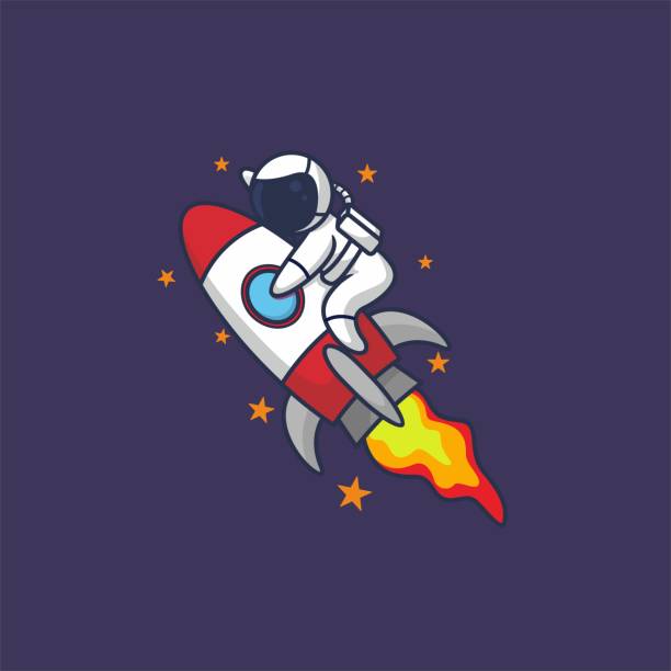 istock cute astronaut riding rocket with cartoon style.vector illustration.suitable for icon,sticker,etc.isolated premium vector 1500478448