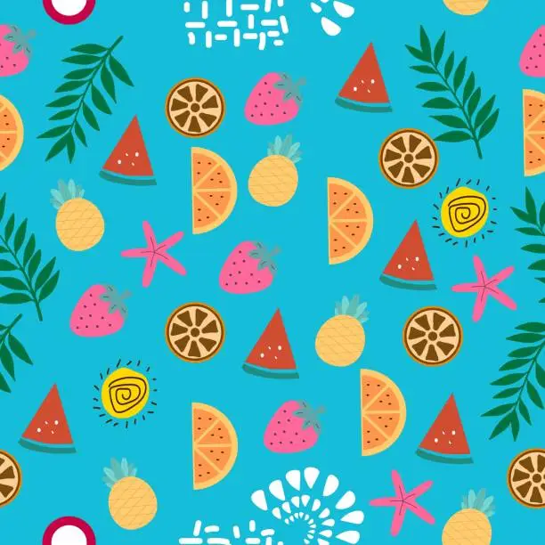 Vector illustration of Summer pattern design