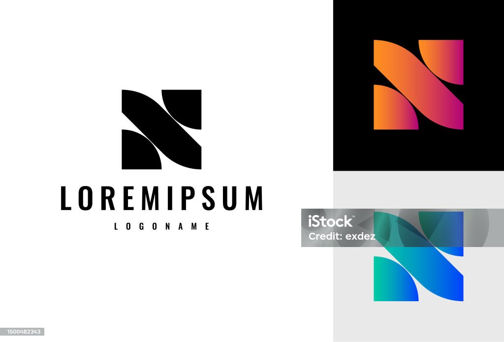 Logo Using Letter N Letter N Logo Set Stock Illustration - Download Image Now - Letter N ...